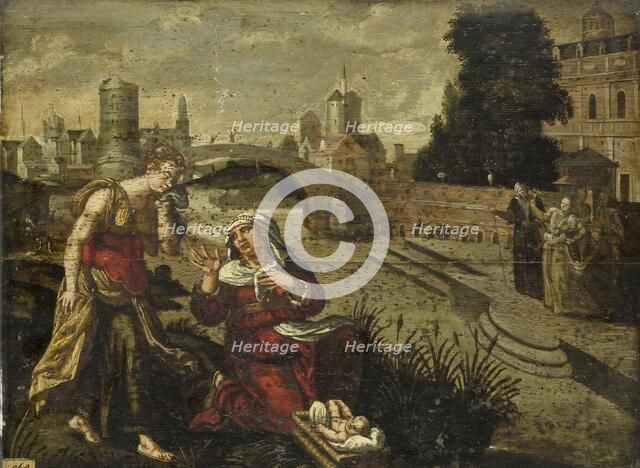 Moses in the rush basket, 1500-1599.  Creator: Anon.