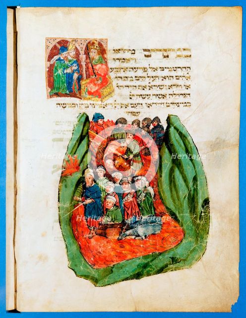 Moses leading the Children of Israel through the Red Sea, 15th century. Artist: Unknown