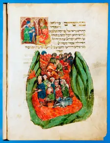 Moses leading the Children of Israel through the Red Sea, 15th century