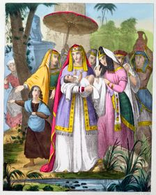 Moses saved by Pharaoh's daughter, 1870s. Creator: Siegfried Detlev Bendixen