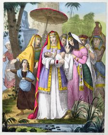 Moses saved by Pharaoh's daughter, 1870s. Artist: Siegfried Detlev Bendixen