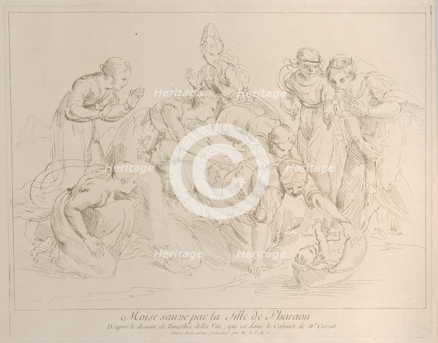 Moses saved by the Pharaoh's daughter, ca. 1729. Creator: Caylus, Anne-Claude-Philippe de.