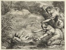 Moses Saved from the Nile. Creator: Bartolomeo Biscaino (Italian, 1632-1657)