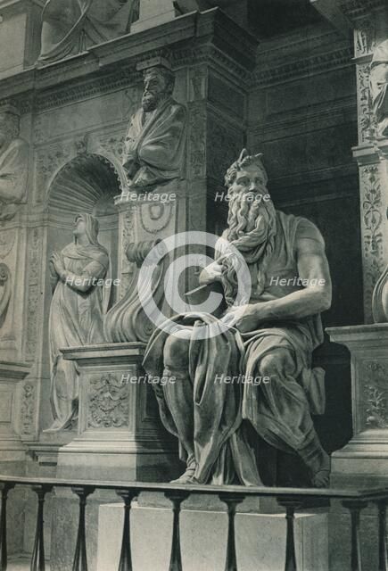 Moses, sculpture by Michelangelo in the Church of San Pietro in Vincoli, Rome, Italy, c1926 (1927). Artist: Eugen Poppel.