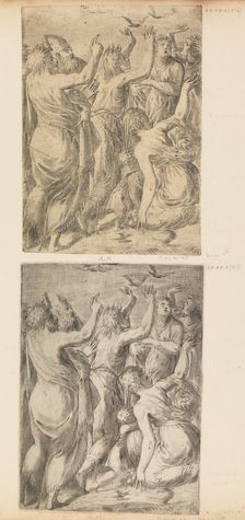 Moses Showing the Quails to the Israelites, ca. 1545. Creator: Andrea Schiavone