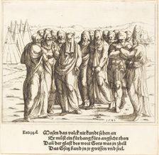 Moses Speaks to the Children of Israel, 1548. Creator: Augustin Hirschvogel