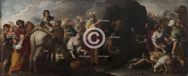 Moses Striking Water from the Rock, 1667-1670. Creator: Murillo, Bartolomé Estebàn (1617-1682).