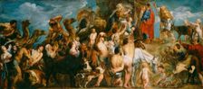 Moses Striking Water from the Rock, about 1645-1650. Creator: Jacob Jordaens