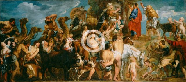 Moses Striking Water from the Rock, about 1645-1650. Creator: Jacob Jordaens.