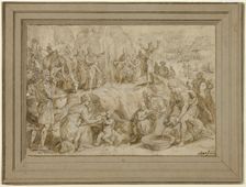 Moses Striking Water from the Rock, n.d. Creators: Chrispijn van den Broeck, Scarsellino