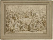 Moses Striking Water from the Rock, n.d. Creators: Chrispijn van den Broeck, Scarsellino