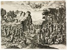 Moses Striking the Rock, 1555. Creator: Jan Collaert I