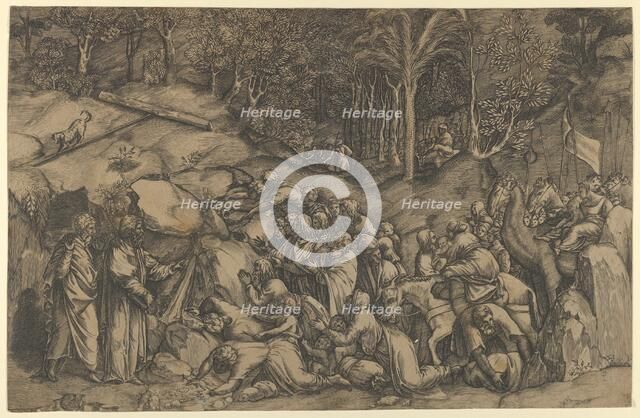 Moses striking the Rock, 1530-50., 1530-50. Creator: Anon.