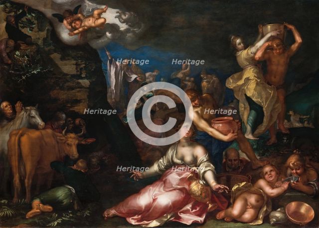 Moses Striking the Rock, 1611. Creator: Abraham Bloemaert.
