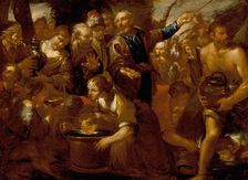 Moses Striking the Rock, 1630. Creator: Gioacchino Assereto