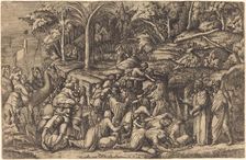 Moses Striking the Rock. Creator: Master IV