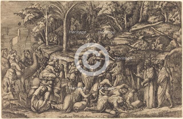 Moses Striking the Rock. Creator: Master IV.