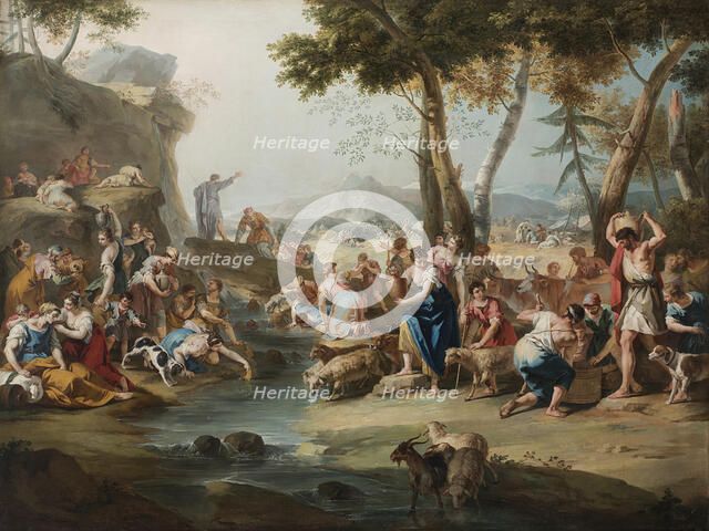 Moses striking the Rock. Creator: Ricci, Sebastiano (1659-1734).