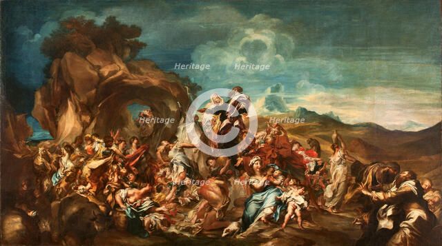 Moses striking the Rock, End of 17th-Early 18th century. Creator: De Ferrari, Gregorio (1647-1726).