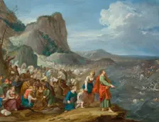 Moses parting the waters of the Red Sea, First Half of 17th cen.. Creator: Jordaens, Hans III (1590-1643)