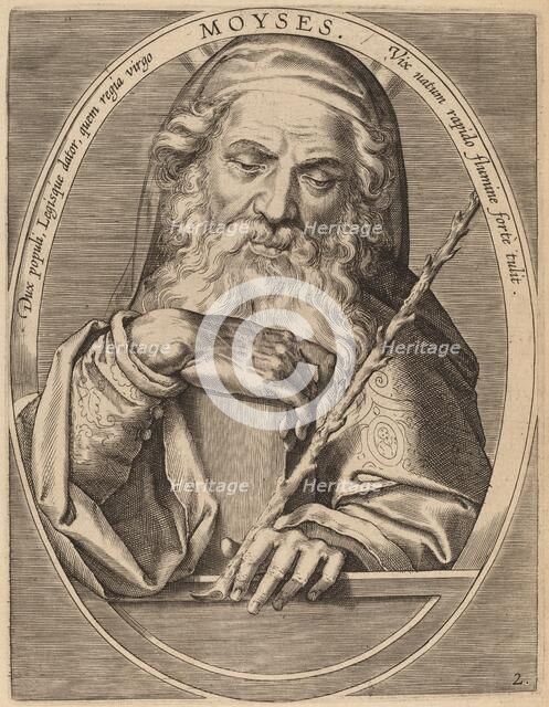 Moses, published 1613. Creator: Theodoor Galle.