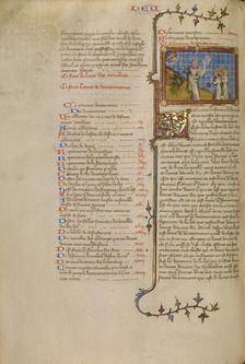 Moses Reading the Commandments to the Israelites, about 1360-1370. Creator: Master of Jean de Mandeville