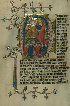 Moses Receives the Ten Commandments, 1400-1404. Creator: Unknown