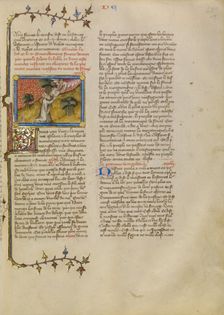 Moses Receiving the Tablets of the Law, about 1360-1370. Creator: Master of Jean de Mandeville