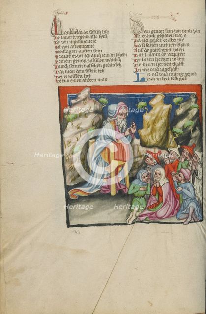 Moses's Last Prophecies; Weltchronik, about 1400-1410. Creator: Unknown.