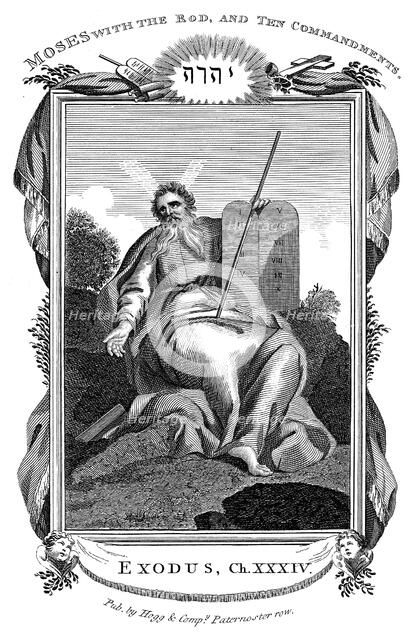 'Moses with the Rod, and Ten Commandments', c1808. Artist: Unknown