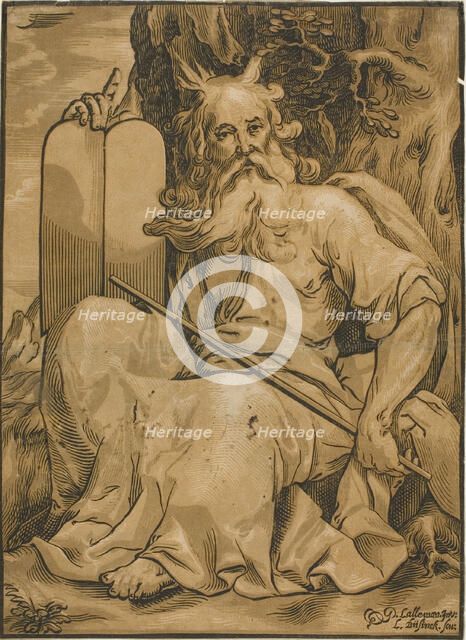 Moses with the Tables of the Law, n.d. Creator: Ludolph Busing.