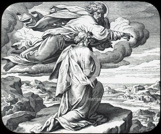 Moses views the land of Israel, 19th century. Artist: Julius Schnorr von Carolsfeld