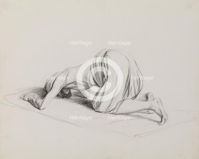 Moslem Prostrating Himself on Prayer Rug, c1883. Creator: Charles Bargue.