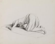 Moslem Prostrating Himself on Prayer Rug, c1883. Creator: Charles Bargue