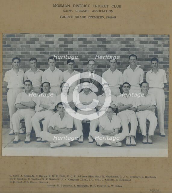 Mosman Dustrict Cricket Club. Creator: Unknown.