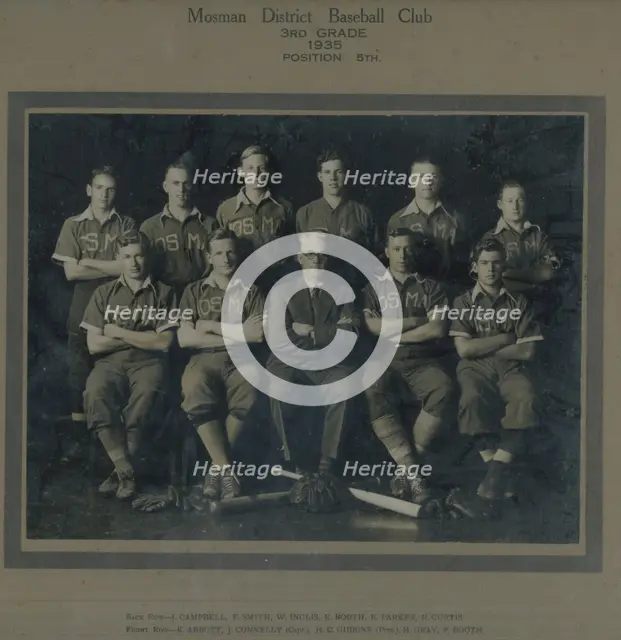 Mosman District Baseball Club. Creator: Unknown.