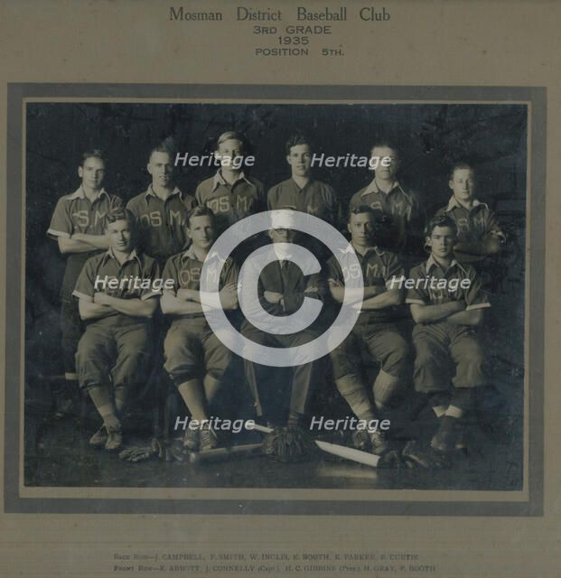 Mosman District Baseball Club. Creator: Unknown.