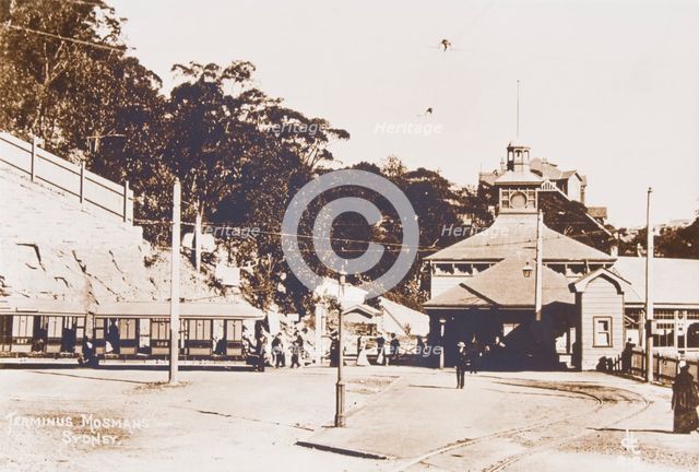 Mosman tram terminus at Mosman Bay, 1907. Creator: Unknown.