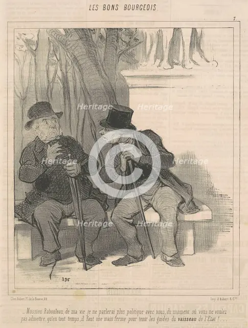 Mossieu Rabouleau, de ma vie je ne parlerai plus politique avec vous..., c1848.  Creator: Honore Daumier.