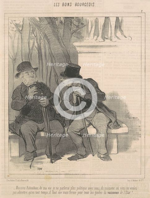 Mossieu Rabouleau, de ma vie je ne parlerai plus politique avec vous..., c1848.  Creator: Honore Daumier.