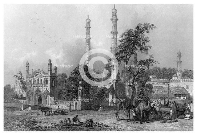 Mosque of Abdul Rahim Khan, Burhanpur, Madhya Pradesh, India.Artist: Finden