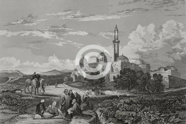 Mosque of David, Mount Zion, Jerusalem, 1840. Creator: Aubert.