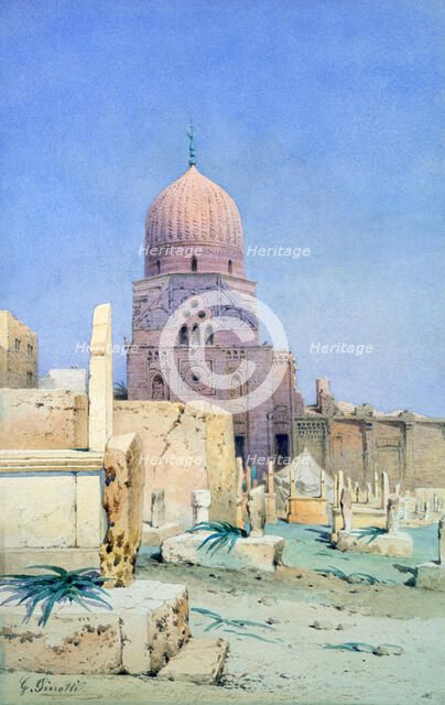 'Mosque of Sultan Barquq, Cairo', 19th century. Artist: G Pinott
