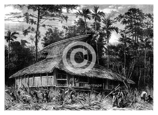 Mosque on Ternate, Indonesia, 19th century.Artist: Mesples