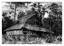 Mosque on Ternate, Indonesia, 19th century.Artist: Mesples