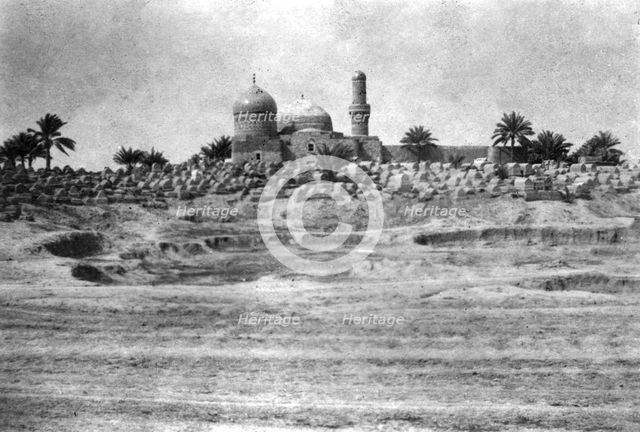 Mosque and graveyard near Baghdad, 1918. Artist: Unknown