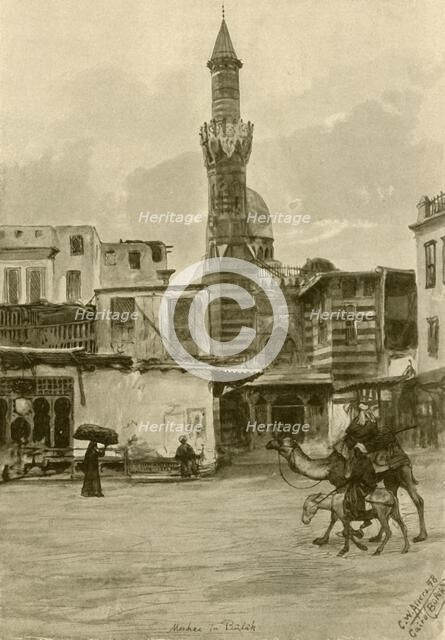 Mosque, Boulaq, Cairo, Egypt, 1898.  Creator: Christian Wilhelm Allers.