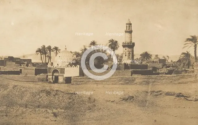 Mosquée d'El-Arif et Tombeau de Mourad-Bey, à Souhadj, 1849-50. Creator: Maxime du Camp.