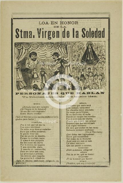 Most Holy Virgin of Solitude, published 1903. Creator: José Guadalupe Posada.