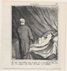 Ma chère France, lâchez donc de grâce de ne pas toujours être ainsi prise de panique..., 1870. Creator: Honore Daumier